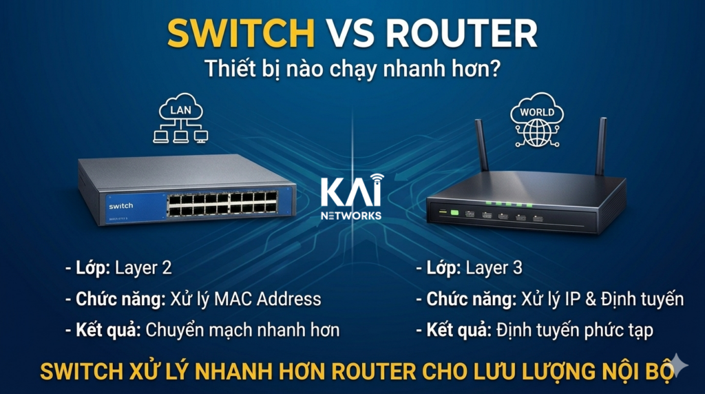 Router hay Switch trong hệ thống mạng – Thiết bị nào quan trọng hơn?